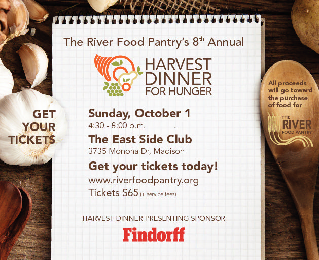 You are invited to the River Food Pantry’s 8th Annual Harvest Dinner for Hunger Oct. 1