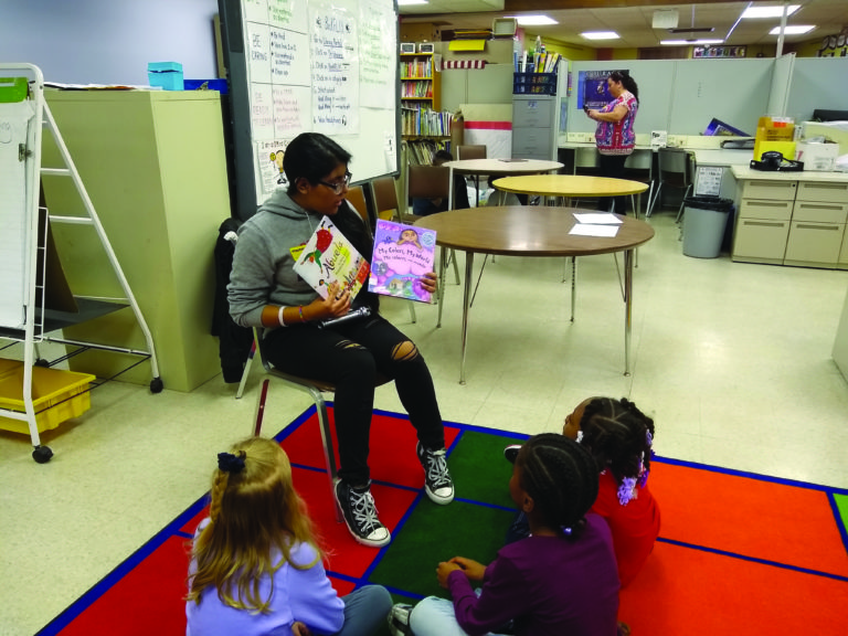 East High’s Latino Student Union shared bilingual reading with Lindbergh Elementary students