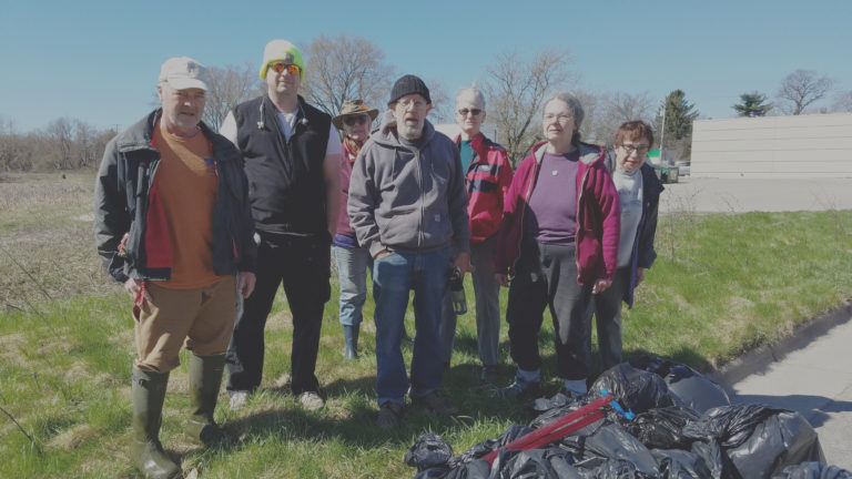 At Hartmeyer Marsh, volunteers pick up trash and lift spirits