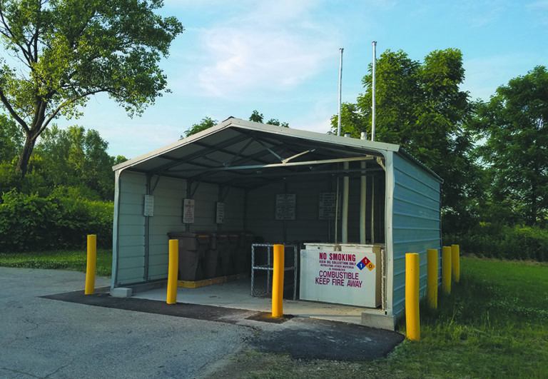 Improved waste oil drop-off site ready for use